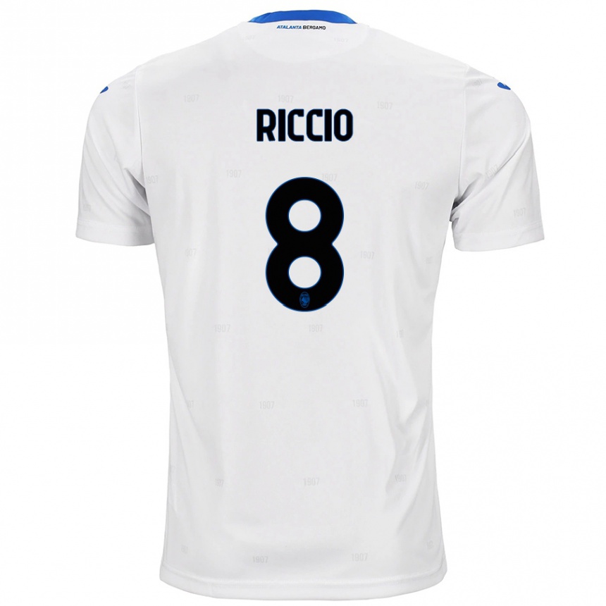 Niño Fútbol Camiseta Lorenzo Riccio #8 Blanco 2ª Equipación 2024/25 Perú