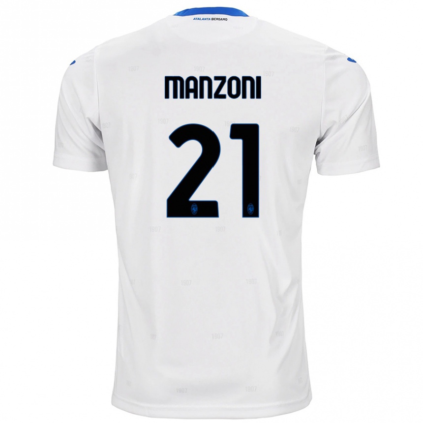 Niño Fútbol Camiseta Alberto Manzoni #21 Blanco 2ª Equipación 2024/25 Perú