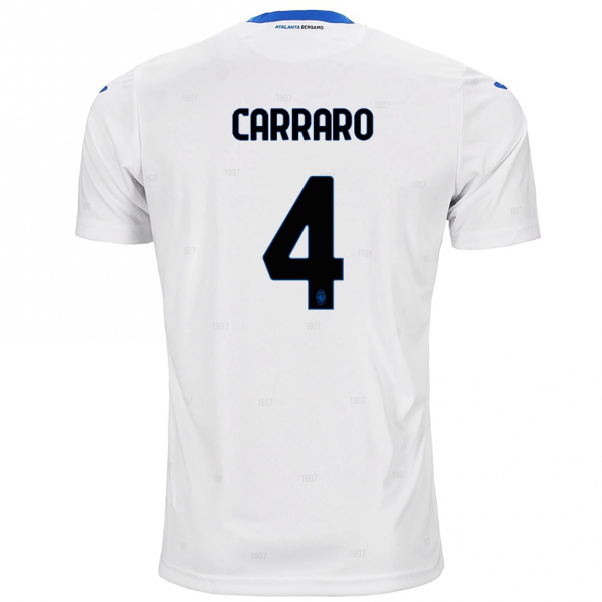 Niño Fútbol Camiseta Marco Carraro #4 Blanco 2ª Equipación 2024/25 Perú