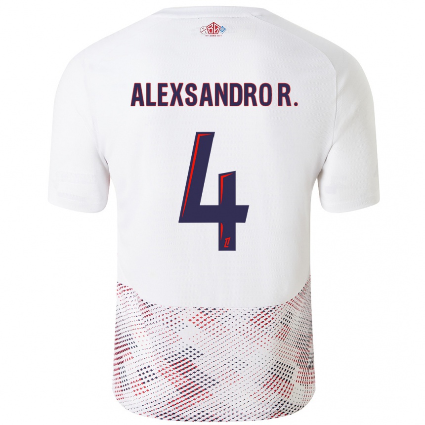 Niño Fútbol Camiseta Alexsandro #4 Blanco Azul Real 2ª Equipación 2024/25 Perú