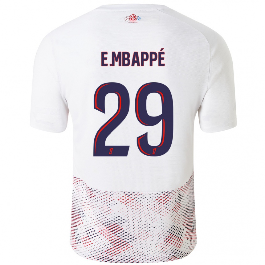 Niño Fútbol Camiseta Ethan Mbappe #29 Blanco Azul Real 2ª Equipación 2024/25 Perú