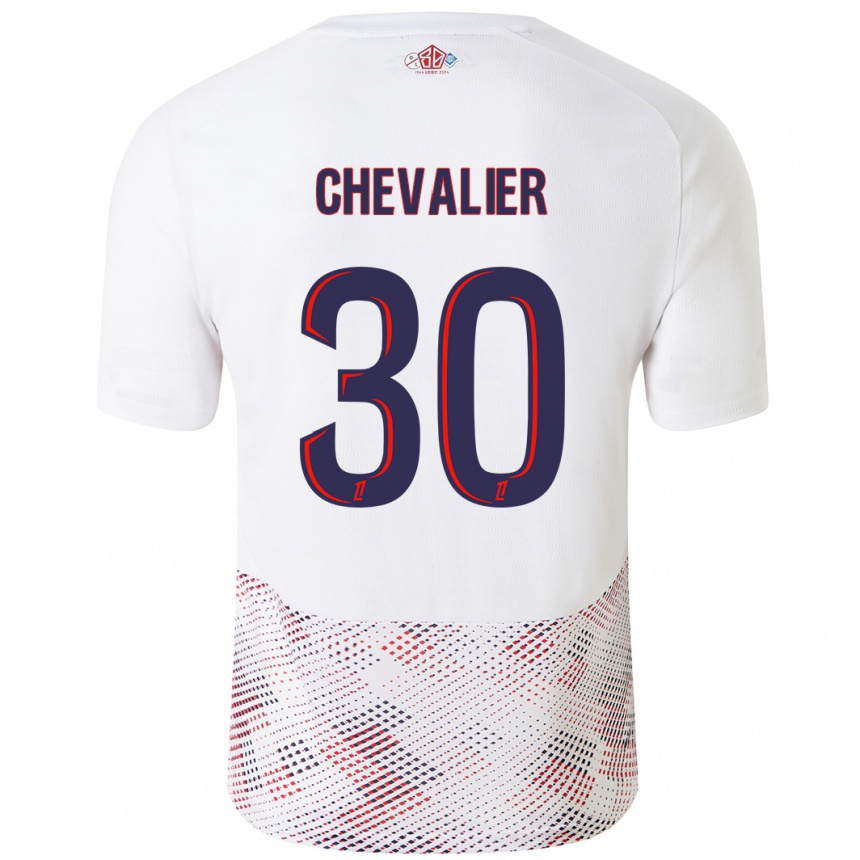 Niño Fútbol Camiseta Lucas Chevalier #30 Blanco Azul Real 2ª Equipación 2024/25 Perú