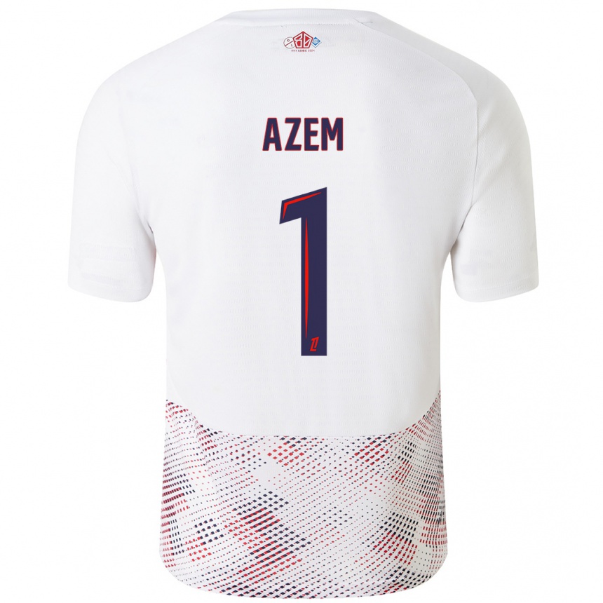 Niño Fútbol Camiseta Floriane Azem #1 Blanco Azul Real 2ª Equipación 2024/25 Perú