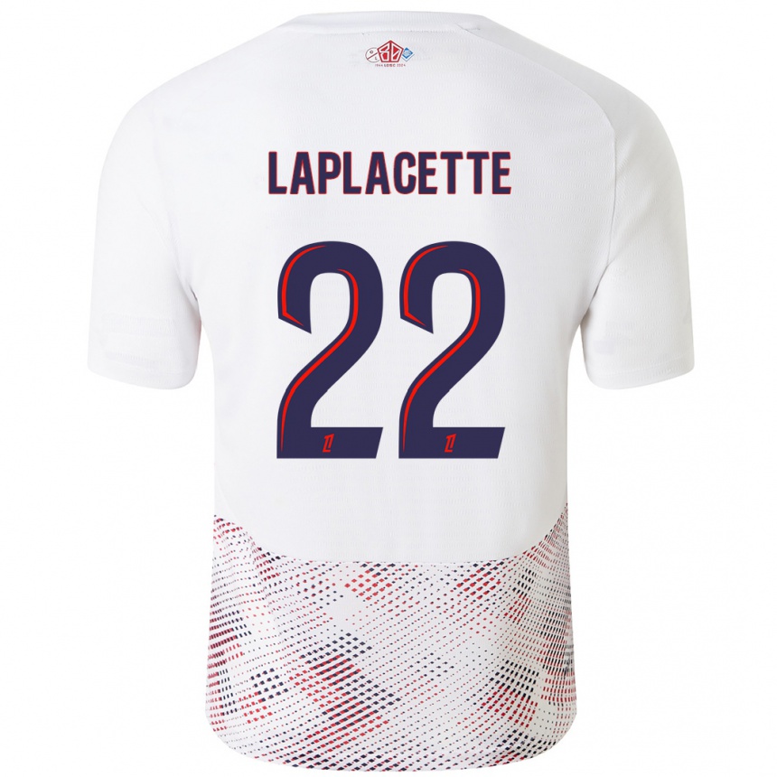 Niño Fútbol Camiseta Tess Laplacette #22 Blanco Azul Real 2ª Equipación 2024/25 Perú