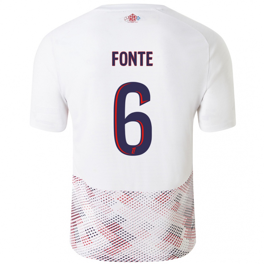 Niño Fútbol Camiseta Jose Fonte #6 Blanco Azul Real 2ª Equipación 2024/25 Perú