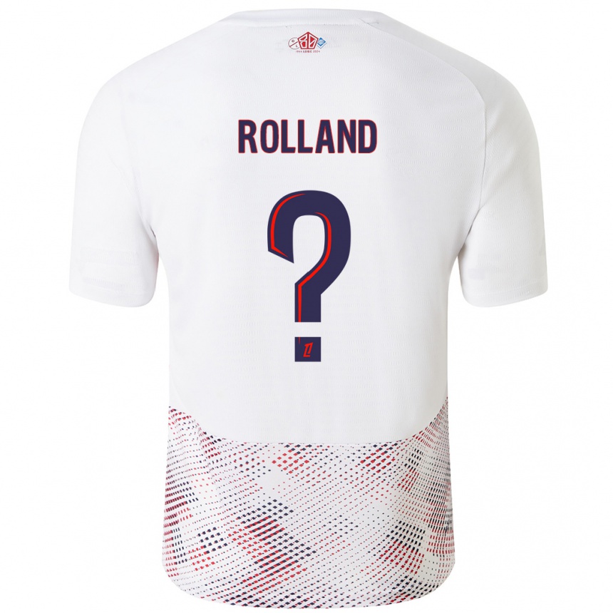 Niño Fútbol Camiseta Baptiste Rolland #0 Blanco Azul Real 2ª Equipación 2024/25 Perú