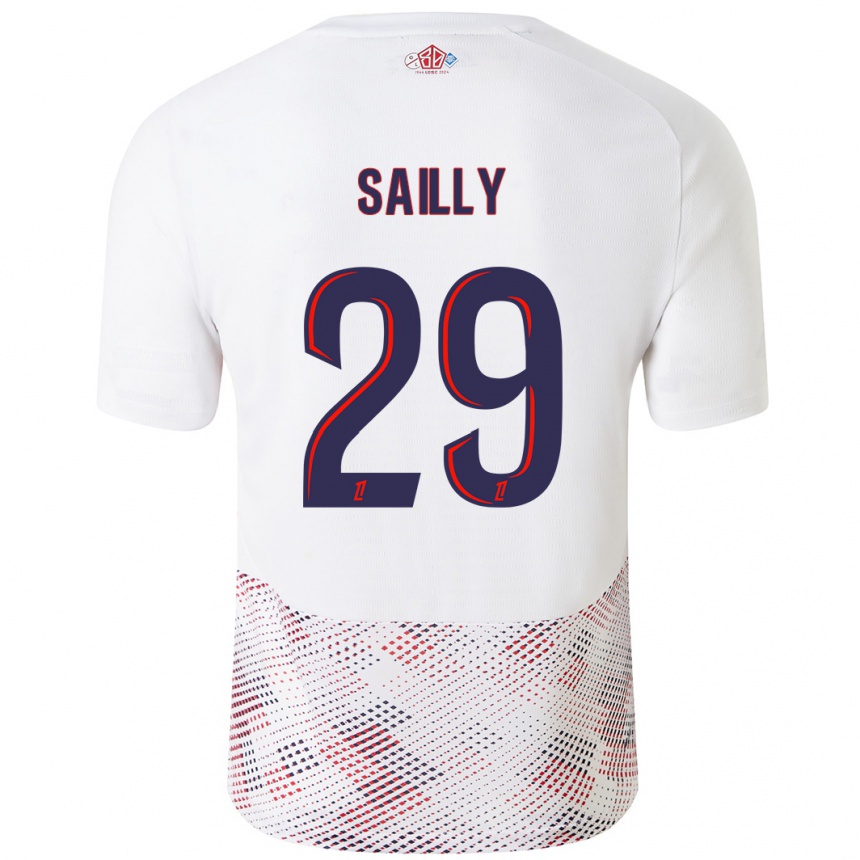 Niño Fútbol Camiseta Charlotte Sailly #29 Blanco Azul Real 2ª Equipación 2024/25 Perú