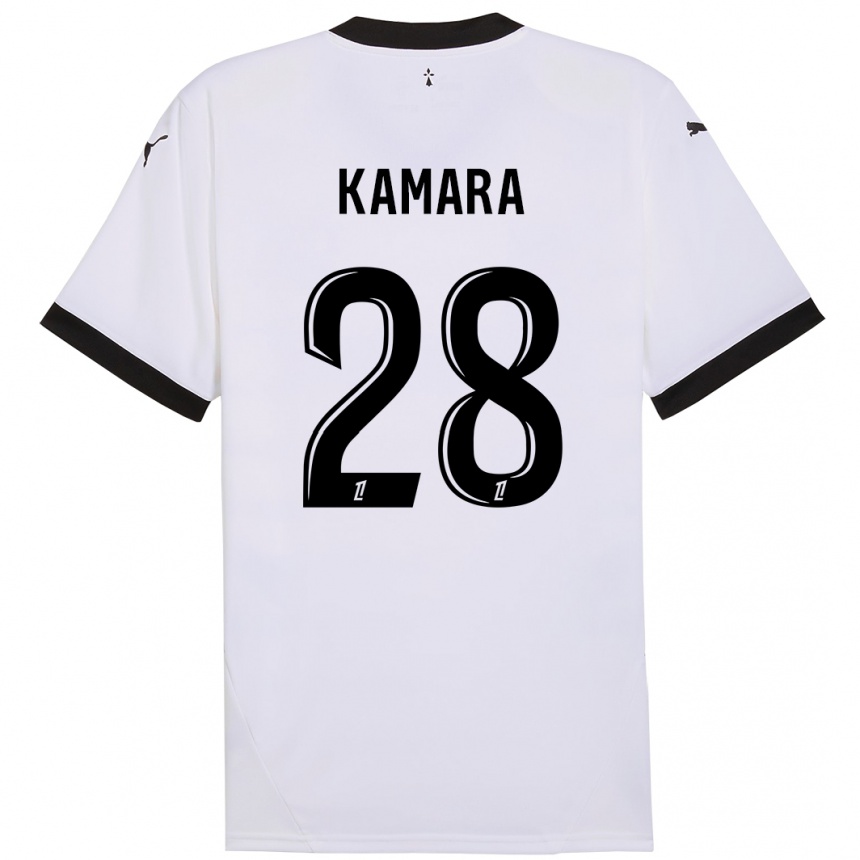 Niño Fútbol Camiseta Glen Kamara #28 Blanco Negro 2ª Equipación 2024/25 Perú