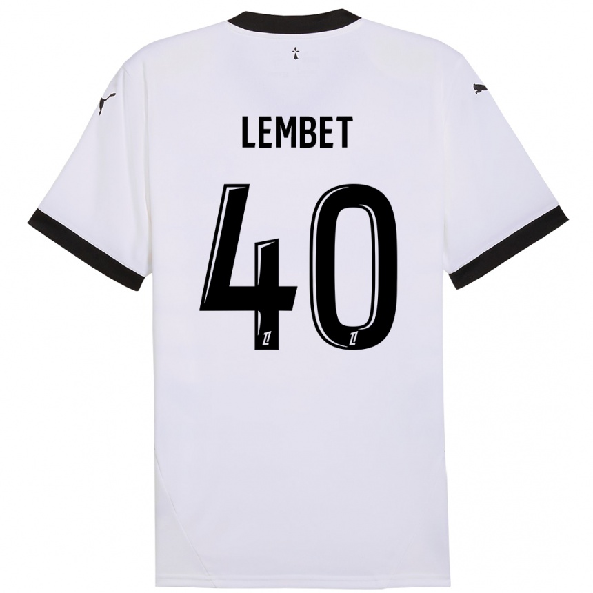 Niño Fútbol Camiseta Geoffrey Lembet #40 Blanco Negro 2ª Equipación 2024/25 Perú