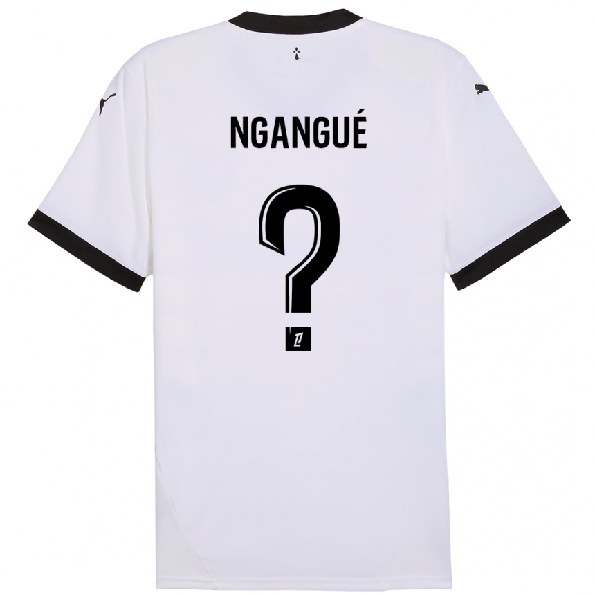 Niño Fútbol Camiseta Maurice Ngangué #0 Blanco Negro 2ª Equipación 2024/25 Perú