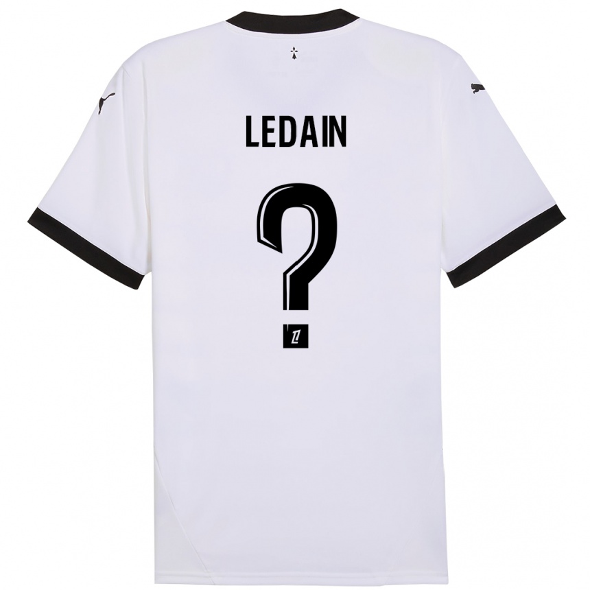 Niño Fútbol Camiseta Samuel Ledain #0 Blanco Negro 2ª Equipación 2024/25 Perú