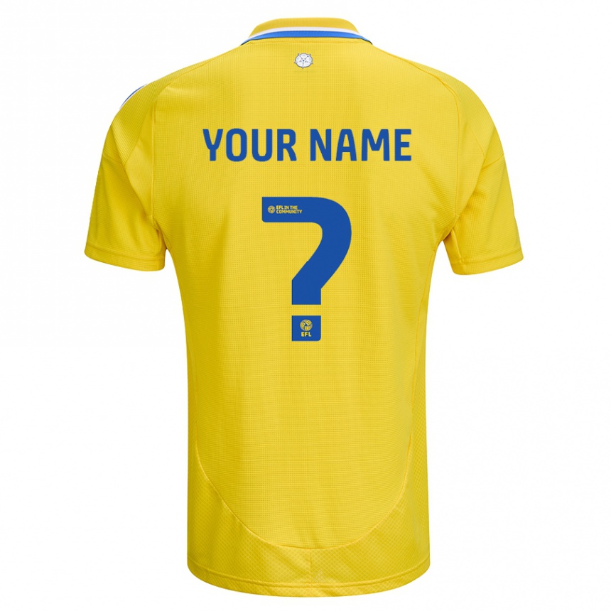 Niño Fútbol Camiseta Su Nombre #0 Amarillo Azul 2ª Equipación 2024/25 Perú