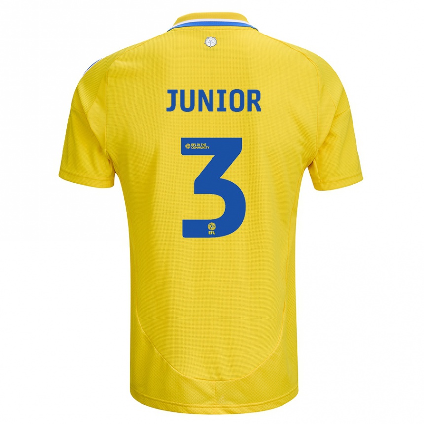 Niño Fútbol Camiseta Junior Firpo #3 Amarillo Azul 2ª Equipación 2024/25 Perú