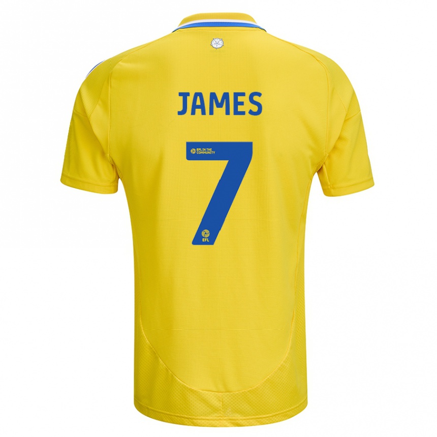 Niño Fútbol Camiseta Daniel James #7 Amarillo Azul 2ª Equipación 2024/25 Perú