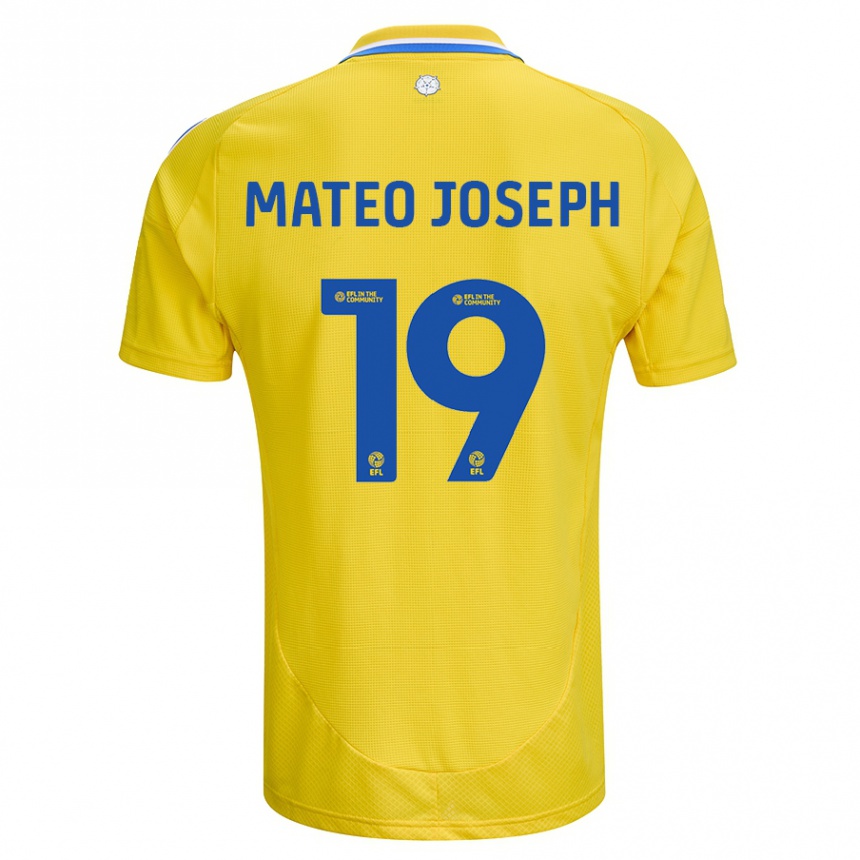 Niño Fútbol Camiseta Mateo Joseph #19 Amarillo Azul 2ª Equipación 2024/25 Perú