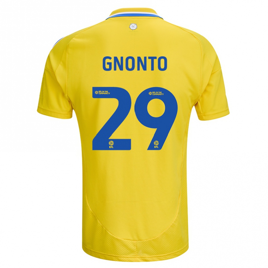 Niño Fútbol Camiseta Wilfried Gnonto #29 Amarillo Azul 2ª Equipación 2024/25 Perú