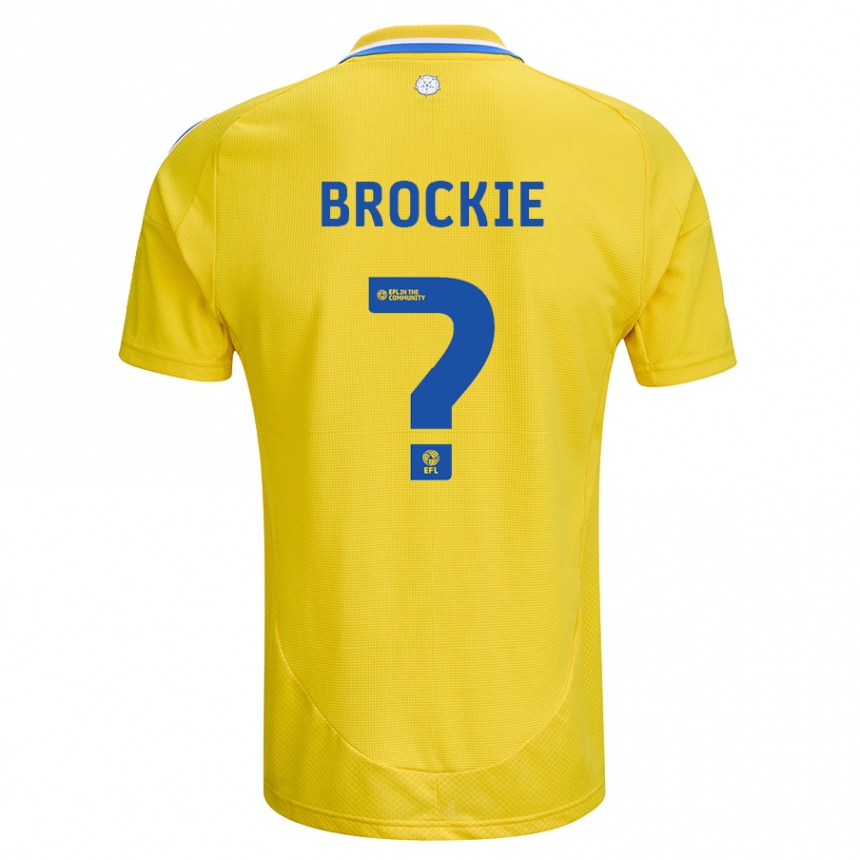 Niño Fútbol Camiseta Devon Brockie #0 Amarillo Azul 2ª Equipación 2024/25 Perú