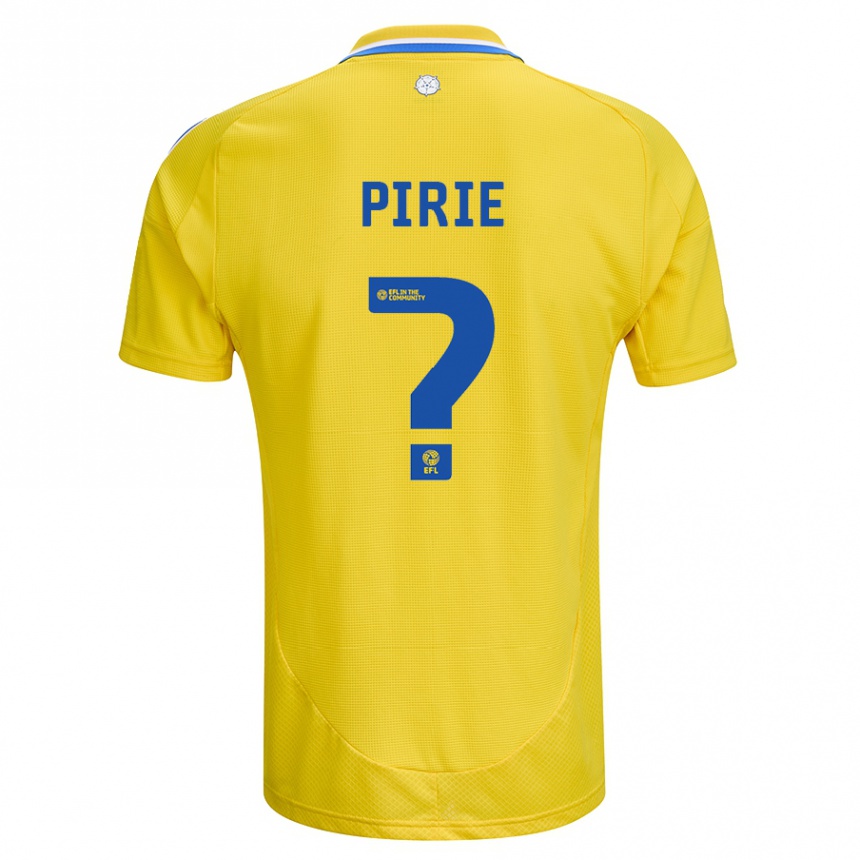 Niño Fútbol Camiseta Lewis Pirie #0 Amarillo Azul 2ª Equipación 2024/25 Perú