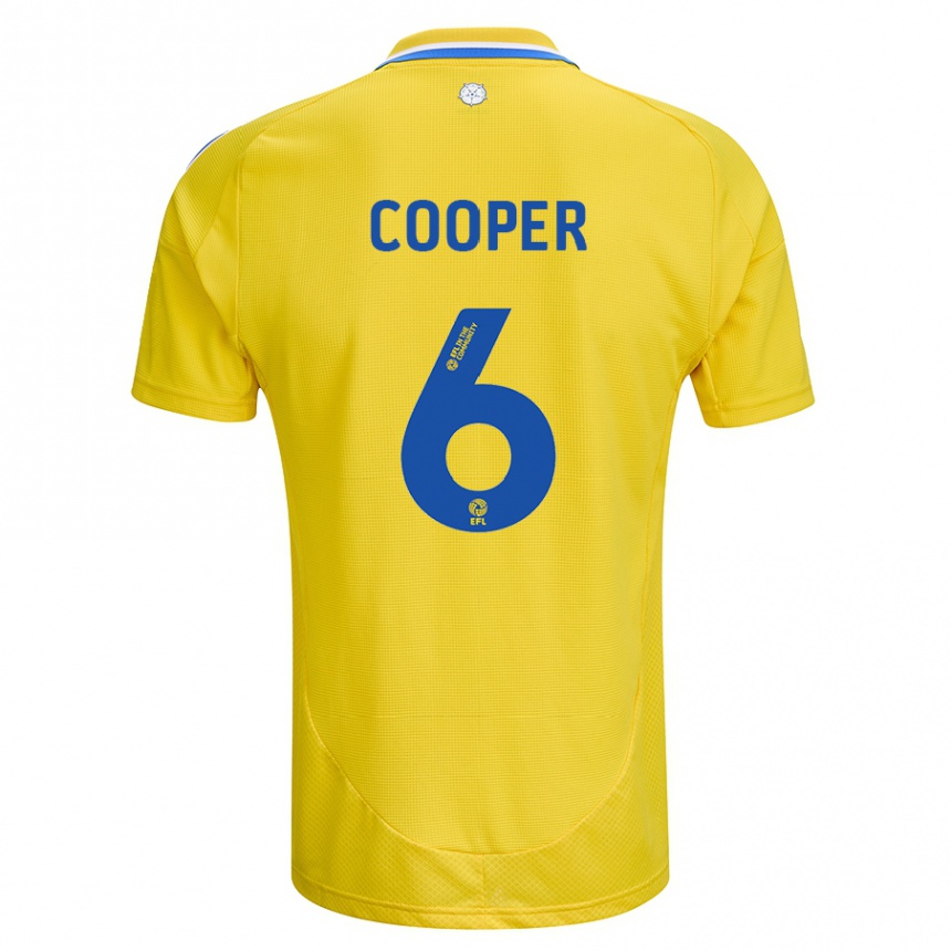 Niño Fútbol Camiseta Liam Cooper #6 Amarillo Azul 2ª Equipación 2024/25 Perú