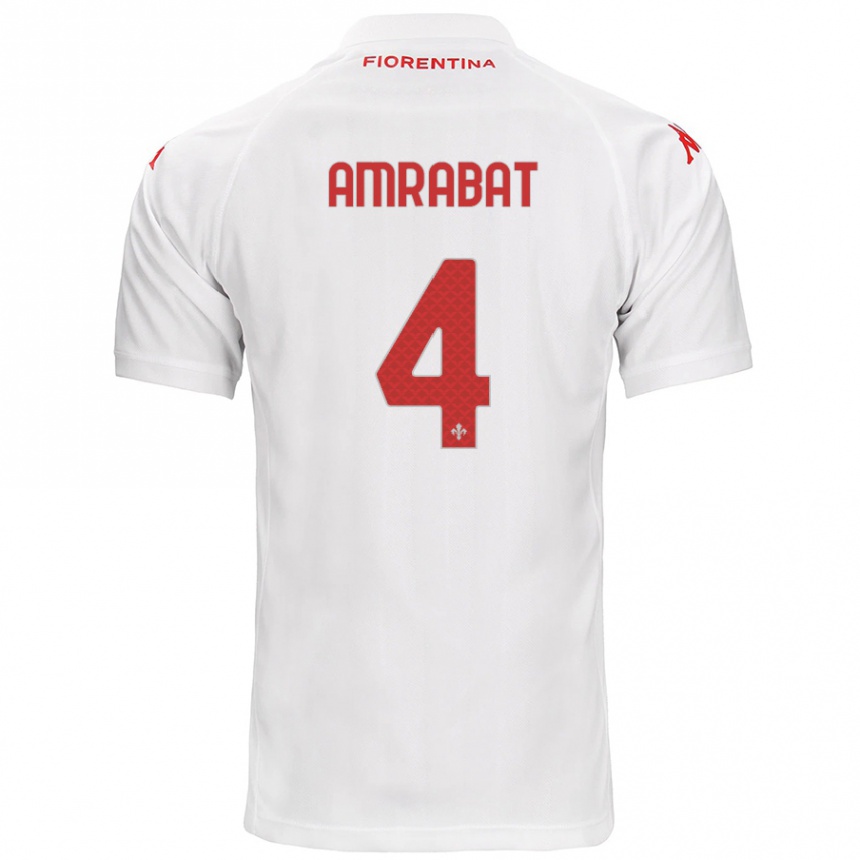 Niño Fútbol Camiseta Sofyan Amrabat #4 Blanco 2ª Equipación 2024/25 Perú