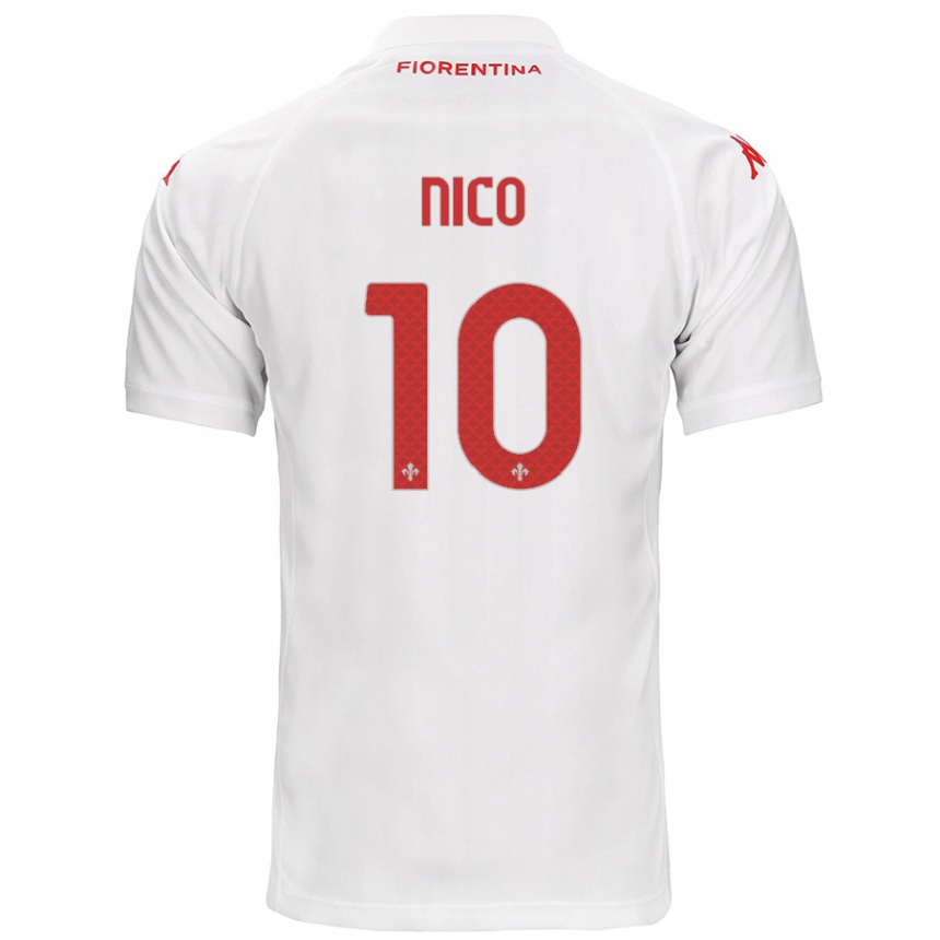 Niño Fútbol Camiseta Nicolás González #10 Blanco 2ª Equipación 2024/25 Perú