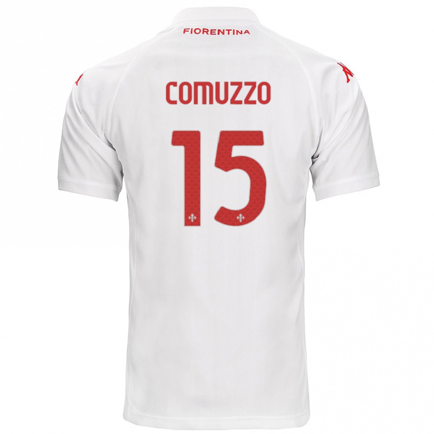 Niño Fútbol Camiseta Pietro Comuzzo #15 Blanco 2ª Equipación 2024/25 Perú