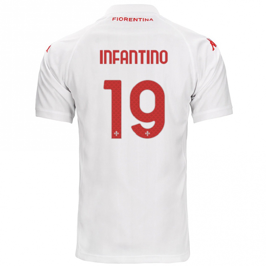 Niño Fútbol Camiseta Gino Infantino #19 Blanco 2ª Equipación 2024/25 Perú