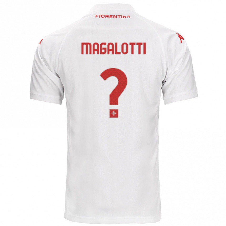 Niño Fútbol Camiseta Mattia Magalotti #0 Blanco 2ª Equipación 2024/25 Perú