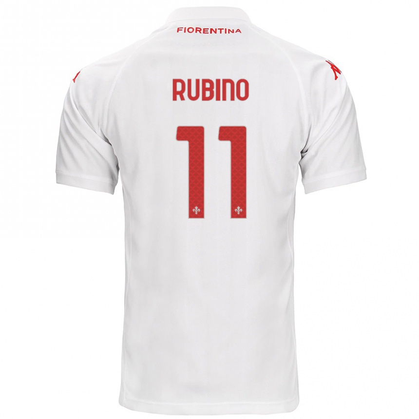 Niño Fútbol Camiseta Tommaso Rubino #11 Blanco 2ª Equipación 2024/25 Perú