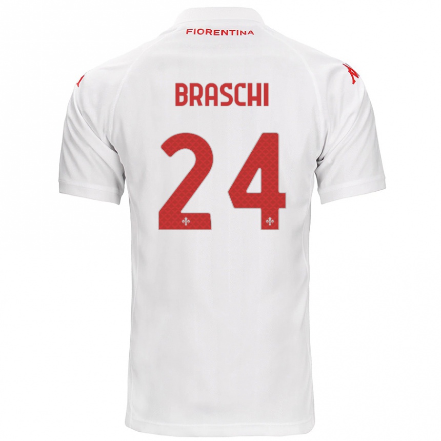 Niño Fútbol Camiseta Riccardo Braschi #24 Blanco 2ª Equipación 2024/25 Perú