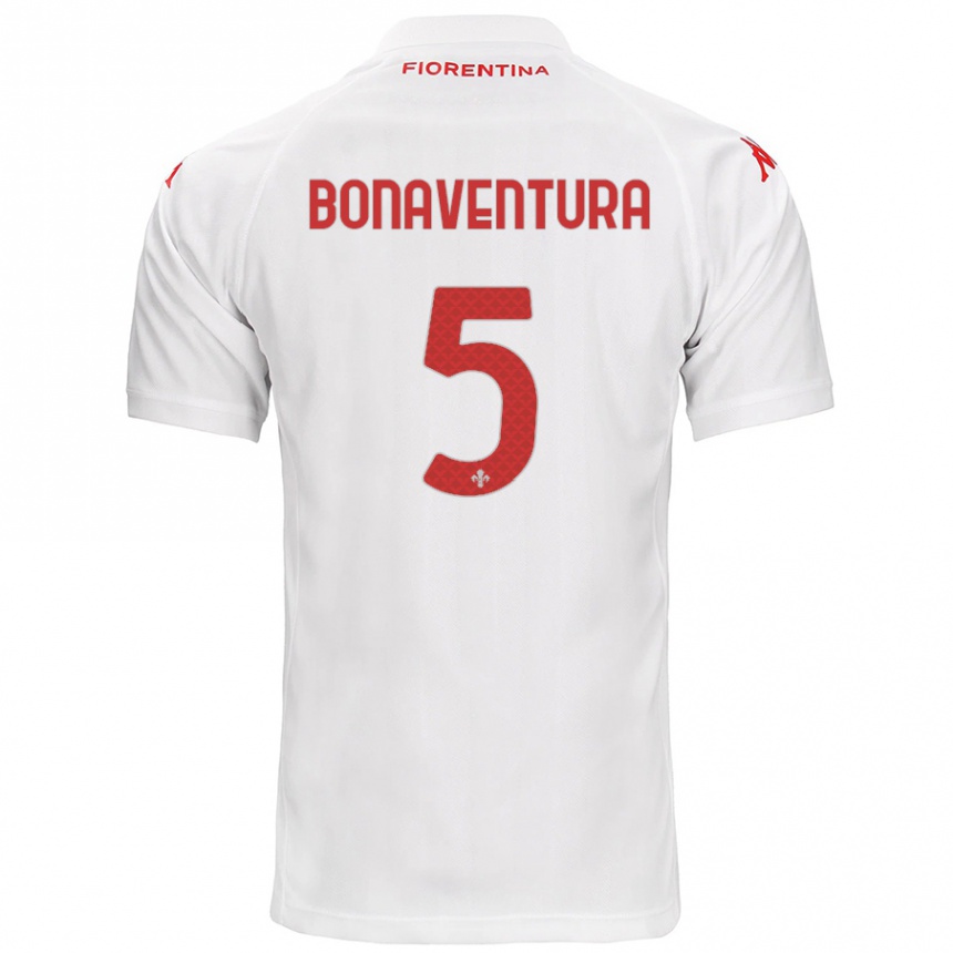 Niño Fútbol Camiseta Giacomo Bonaventura #5 Blanco 2ª Equipación 2024/25 Perú