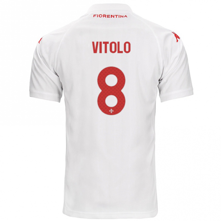 Niño Fútbol Camiseta Federico Vitolo #8 Blanco 2ª Equipación 2024/25 Perú