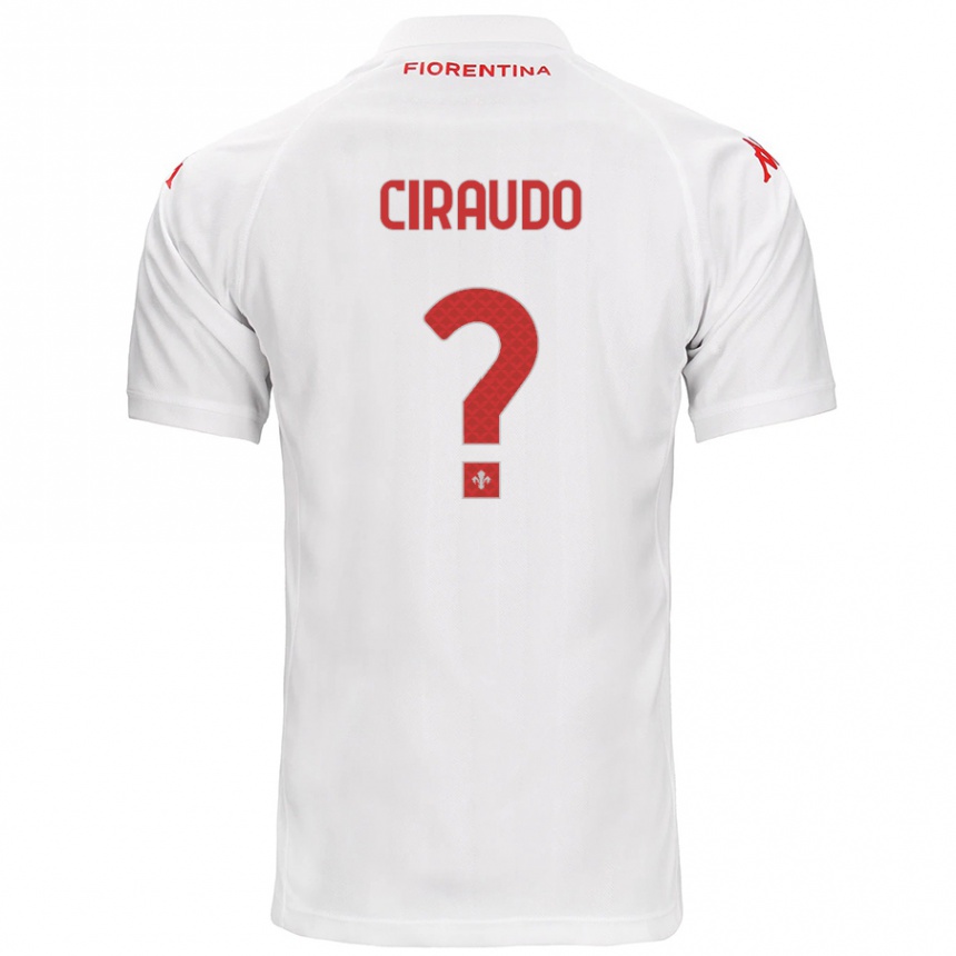 Niño Fútbol Camiseta Alessio Ciraudo #0 Blanco 2ª Equipación 2024/25 Perú