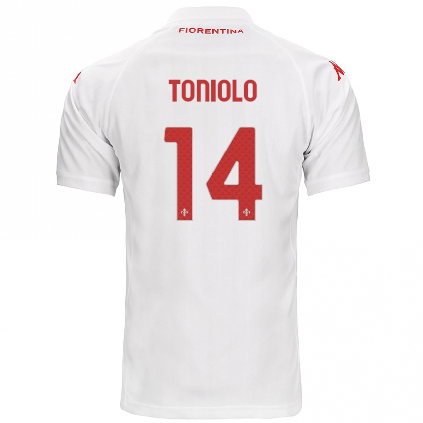 Niño Fútbol Camiseta Martina Toniolo #14 Blanco 2ª Equipación 2024/25 Perú