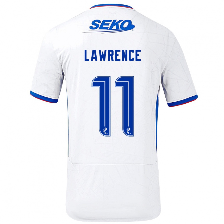 Niño Fútbol Camiseta Tom Lawrence #11 Blanco Azul 2ª Equipación 2024/25 Perú