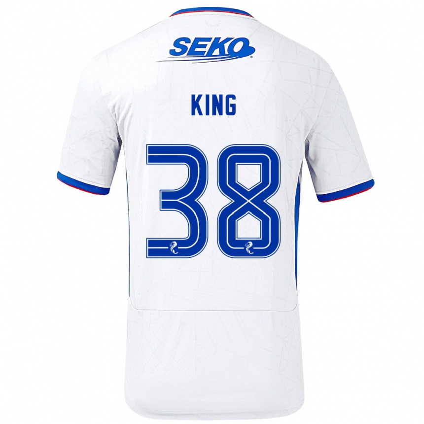 Niño Fútbol Camiseta Leon King #38 Blanco Azul 2ª Equipación 2024/25 Perú