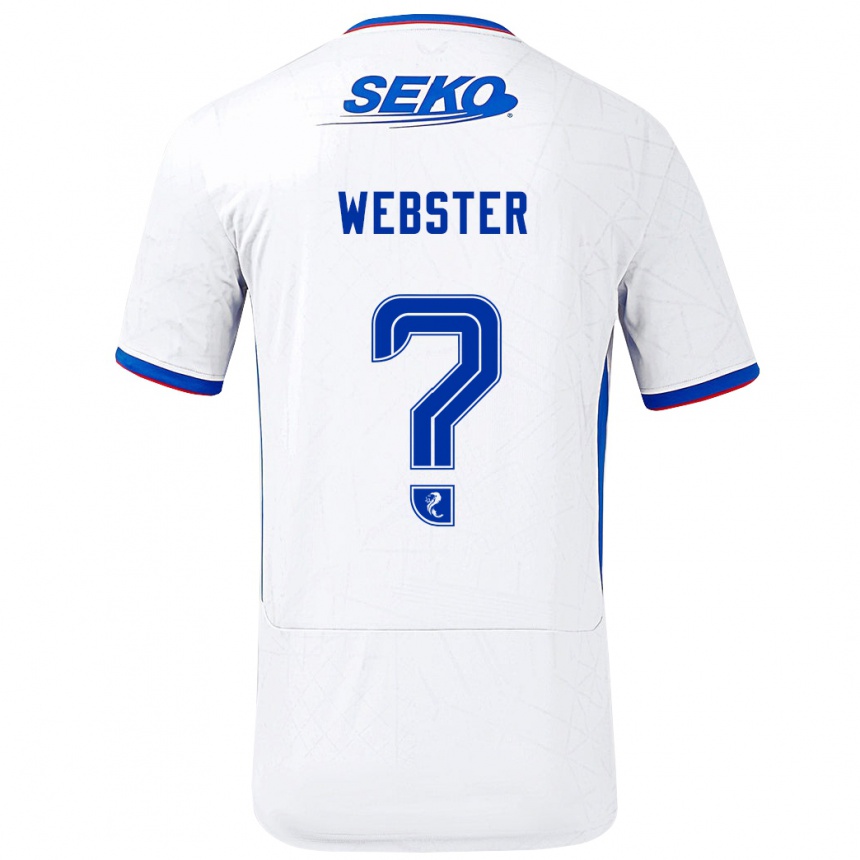 Niño Fútbol Camiseta Kristian Webster #0 Blanco Azul 2ª Equipación 2024/25 Perú