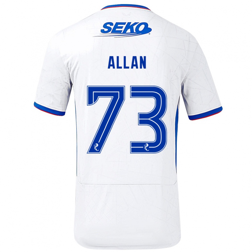 Niño Fútbol Camiseta Connor Allan #73 Blanco Azul 2ª Equipación 2024/25 Perú