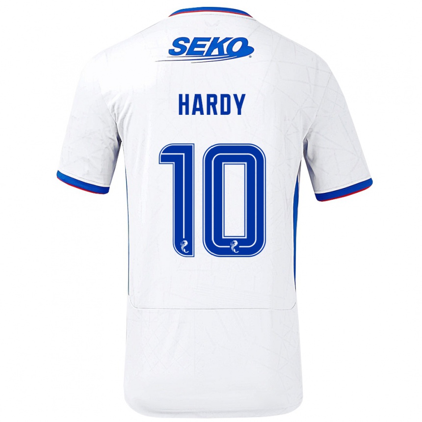 Niño Fútbol Camiseta Rio Hardy #10 Blanco Azul 2ª Equipación 2024/25 Perú