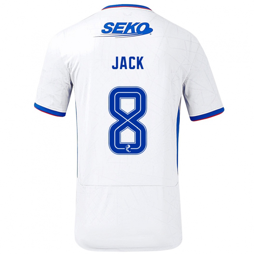 Niño Fútbol Camiseta Ryan Jack #8 Blanco Azul 2ª Equipación 2024/25 Perú