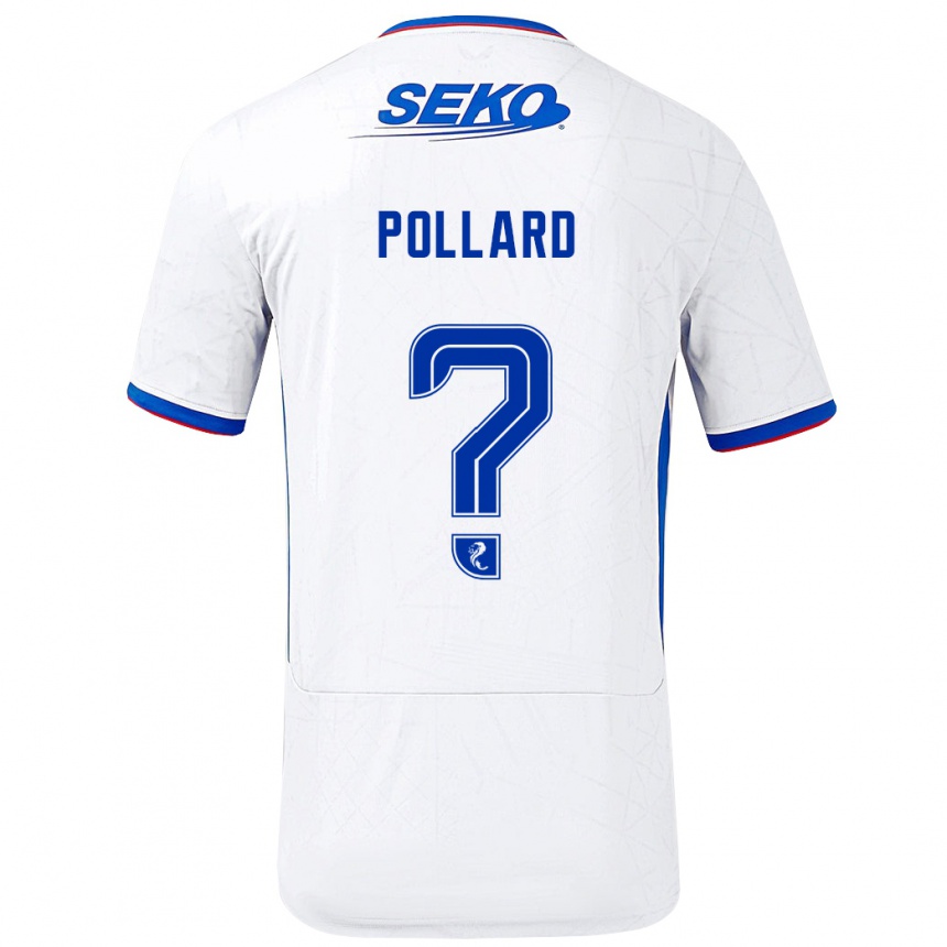 Niño Fútbol Camiseta Lancelot Pollard #0 Blanco Azul 2ª Equipación 2024/25 Perú