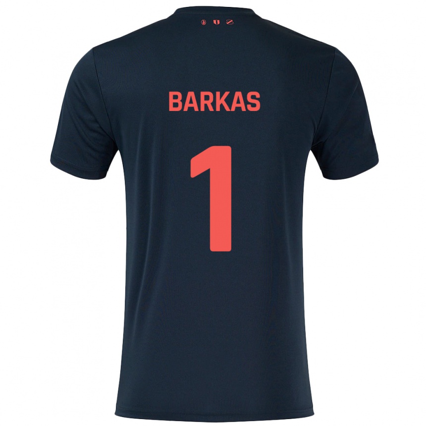 Niño Fútbol Camiseta Vasilios Barkas #1 Negro Rojo 2ª Equipación 2024/25 Perú