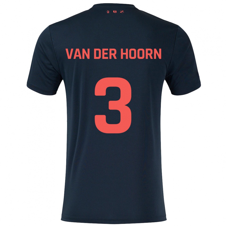 Niño Fútbol Camiseta Mike Van Der Hoorn #3 Negro Rojo 2ª Equipación 2024/25 Perú