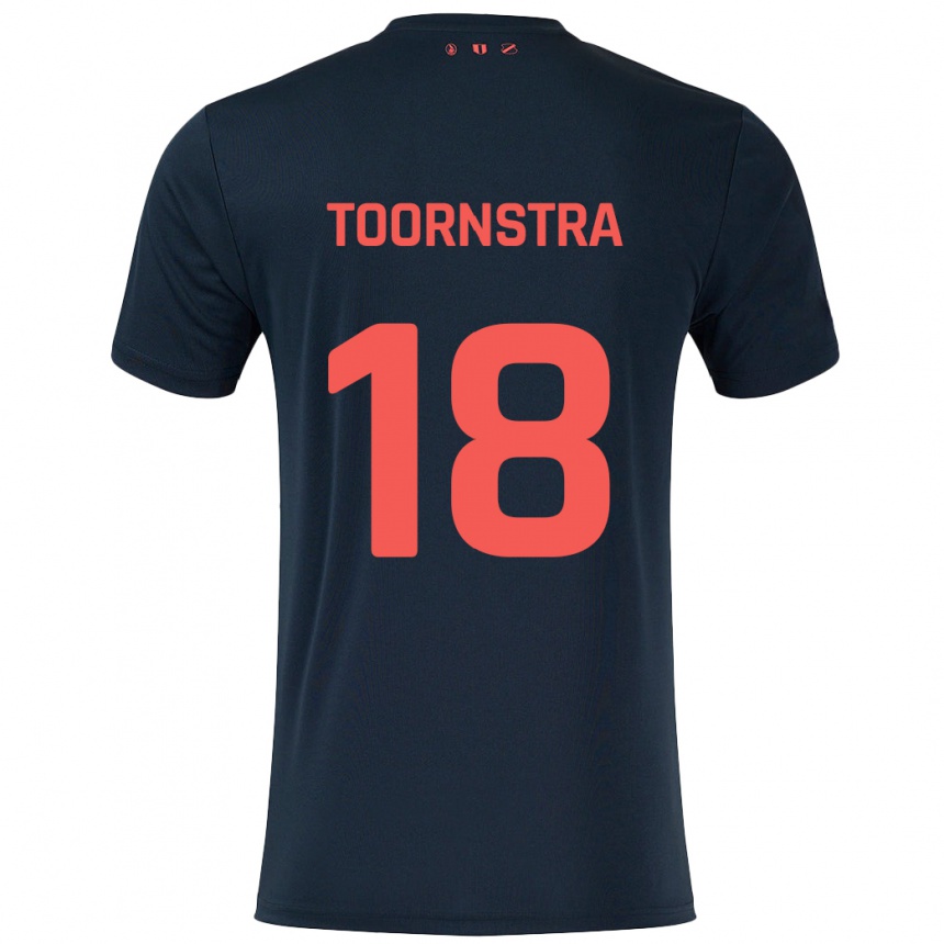 Niño Fútbol Camiseta Jens Toornstra #18 Negro Rojo 2ª Equipación 2024/25 Perú