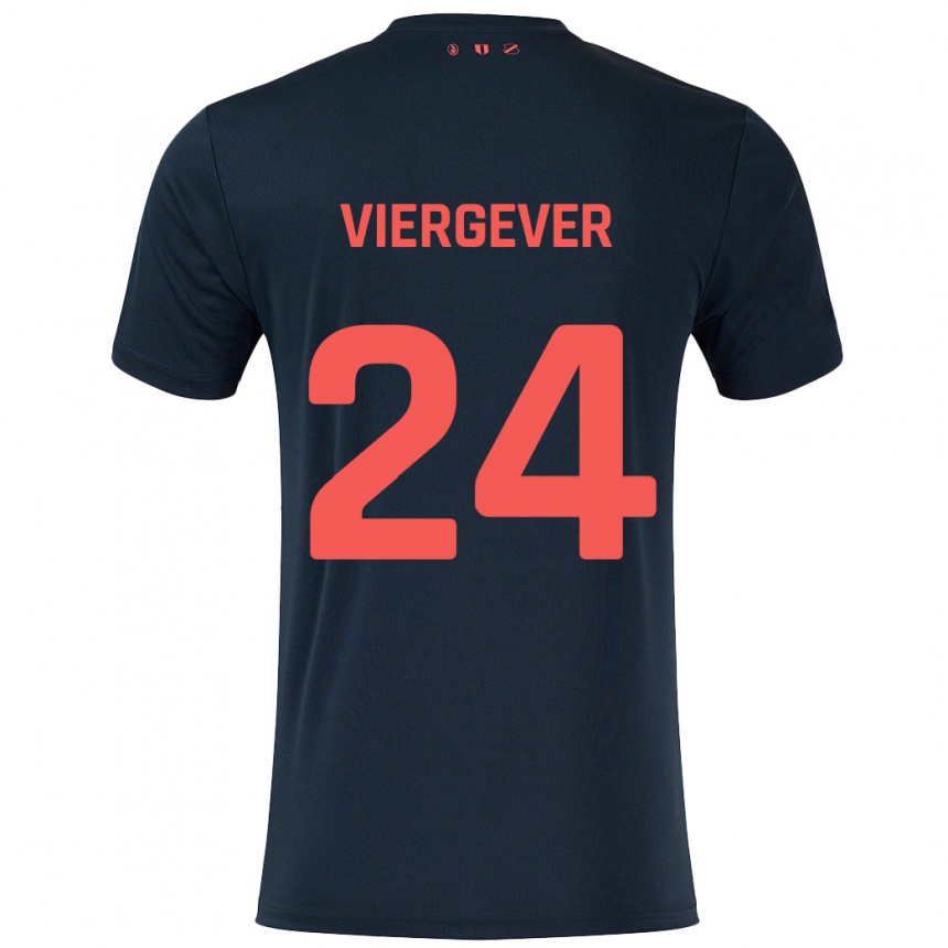 Niño Fútbol Camiseta Nick Viergever #24 Negro Rojo 2ª Equipación 2024/25 Perú