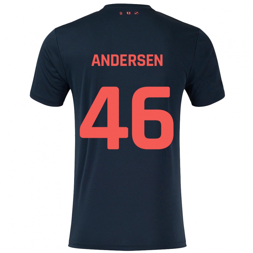 Niño Fútbol Camiseta Silas Andersen #46 Negro Rojo 2ª Equipación 2024/25 Perú