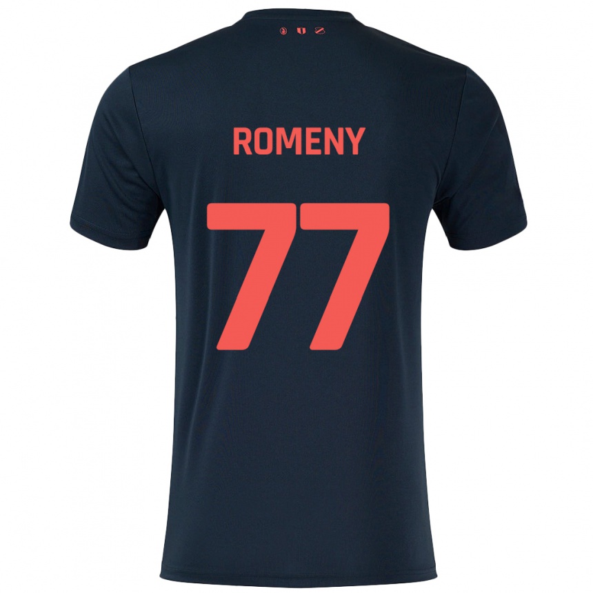 Niño Fútbol Camiseta Ole Romeny #77 Negro Rojo 2ª Equipación 2024/25 Perú