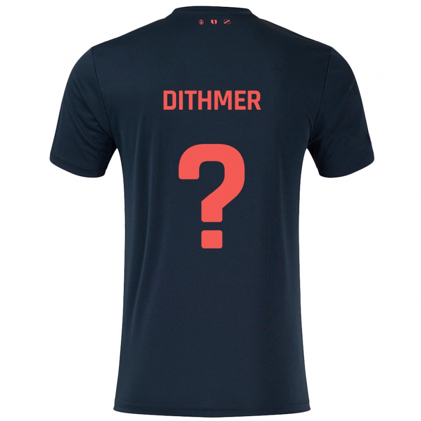 Niño Fútbol Camiseta Andreas Dithmer #0 Negro Rojo 2ª Equipación 2024/25 Perú