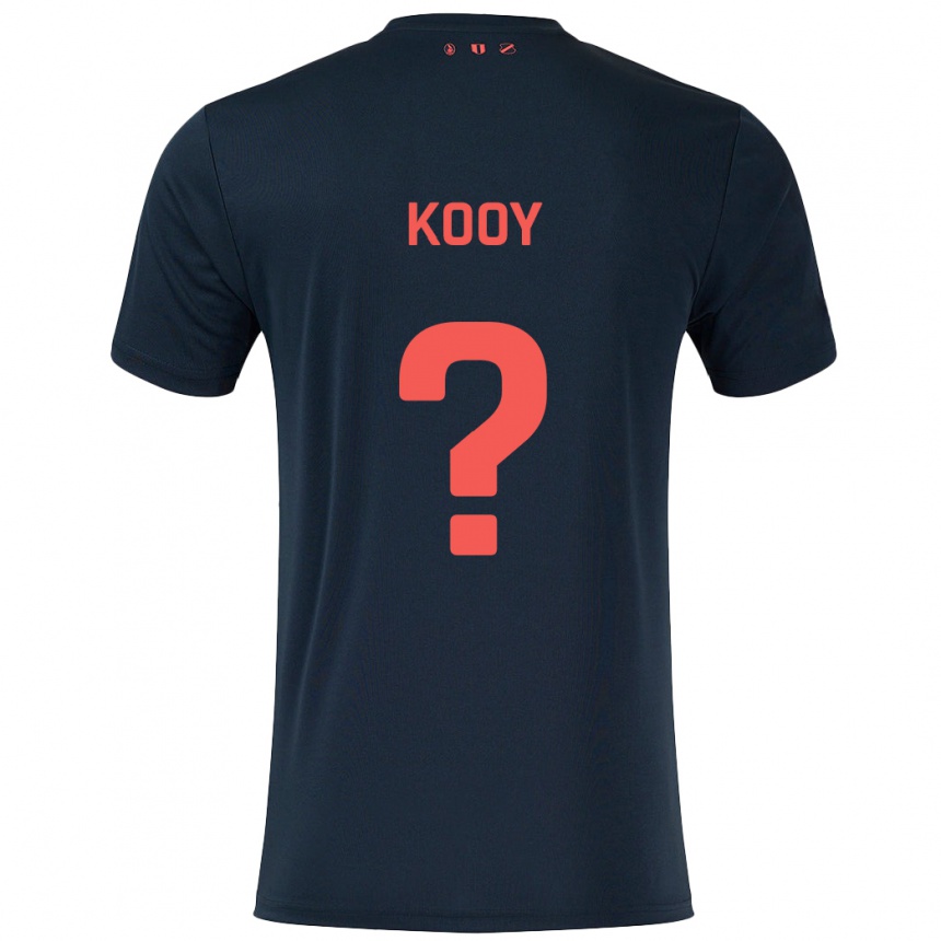 Niño Fútbol Camiseta Wessel Kooy #0 Negro Rojo 2ª Equipación 2024/25 Perú