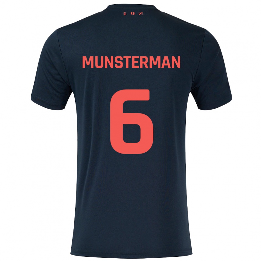 Niño Fútbol Camiseta Marthe Munsterman #6 Negro Rojo 2ª Equipación 2024/25 Perú